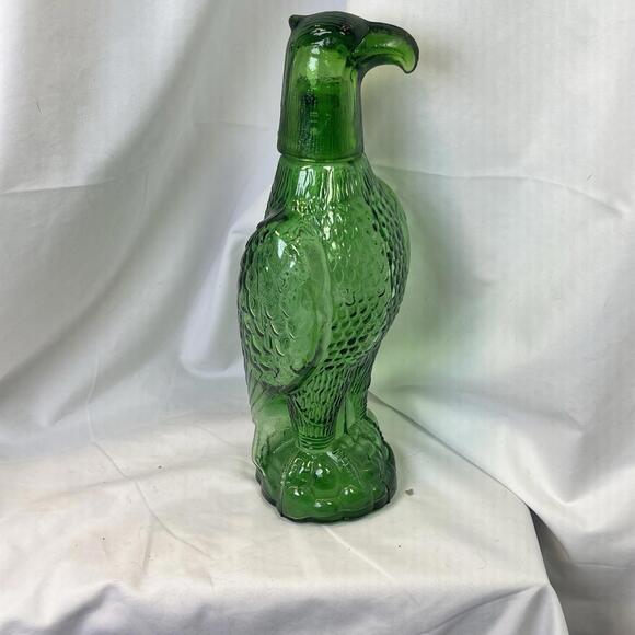 Vintage Green Glass Eagle Decanter. EUC. 11" 2 Available - Picture 8 of 9